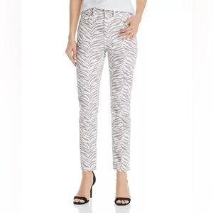 Rebecca Taylor La Vie Ziger Ines Zebra-Print Jeans in Cream Combo Size 30 Waist